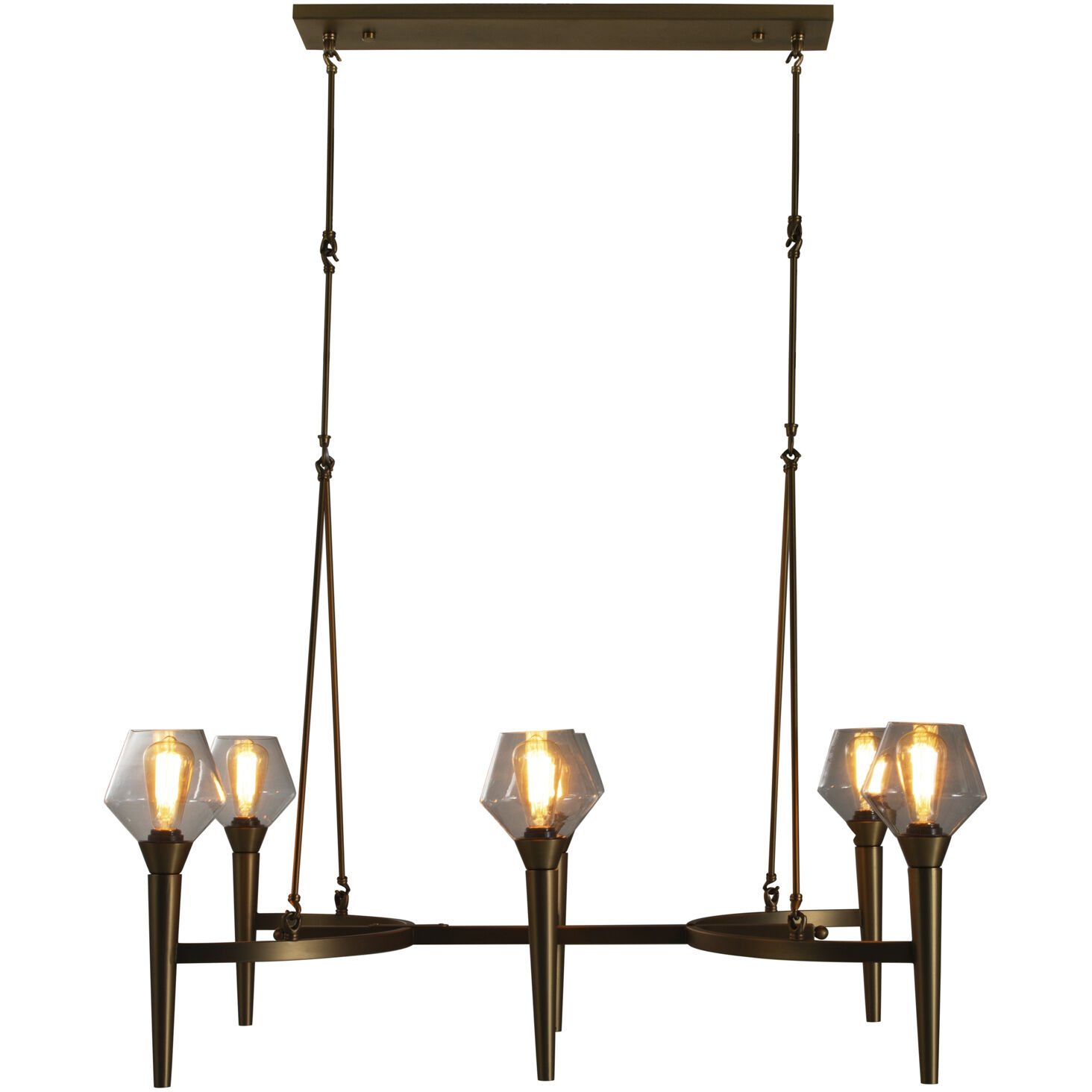 Kimbrell 6 Light 43.75 inch Matte Antique Brass / Clear Glass Chandelier Ceiling Light