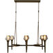 Kimbrell 6 Light 43.75 inch Matte Antique Brass / Clear Glass Chandelier Ceiling Light