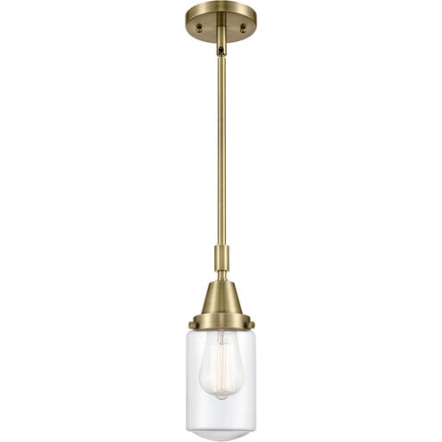 Franklin Restoration Dover 1 Light 5 inch Antique Brass Mini Pendant Ceiling Light in Clear Glass