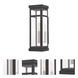 Hopewell 1 Light 15 inch Black with Brushed Nickel Finish Cluster and Polished Chrome Stainless Steel Reflector Tall Outdoor Wall Lantern