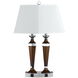 Hotel 27 inch 60 watt Brushed Steel and Espresso Desk Lamp Portable Light