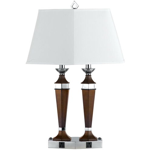 Hotel 27 inch 60 watt Brushed Steel and Espresso Desk Lamp Portable Light