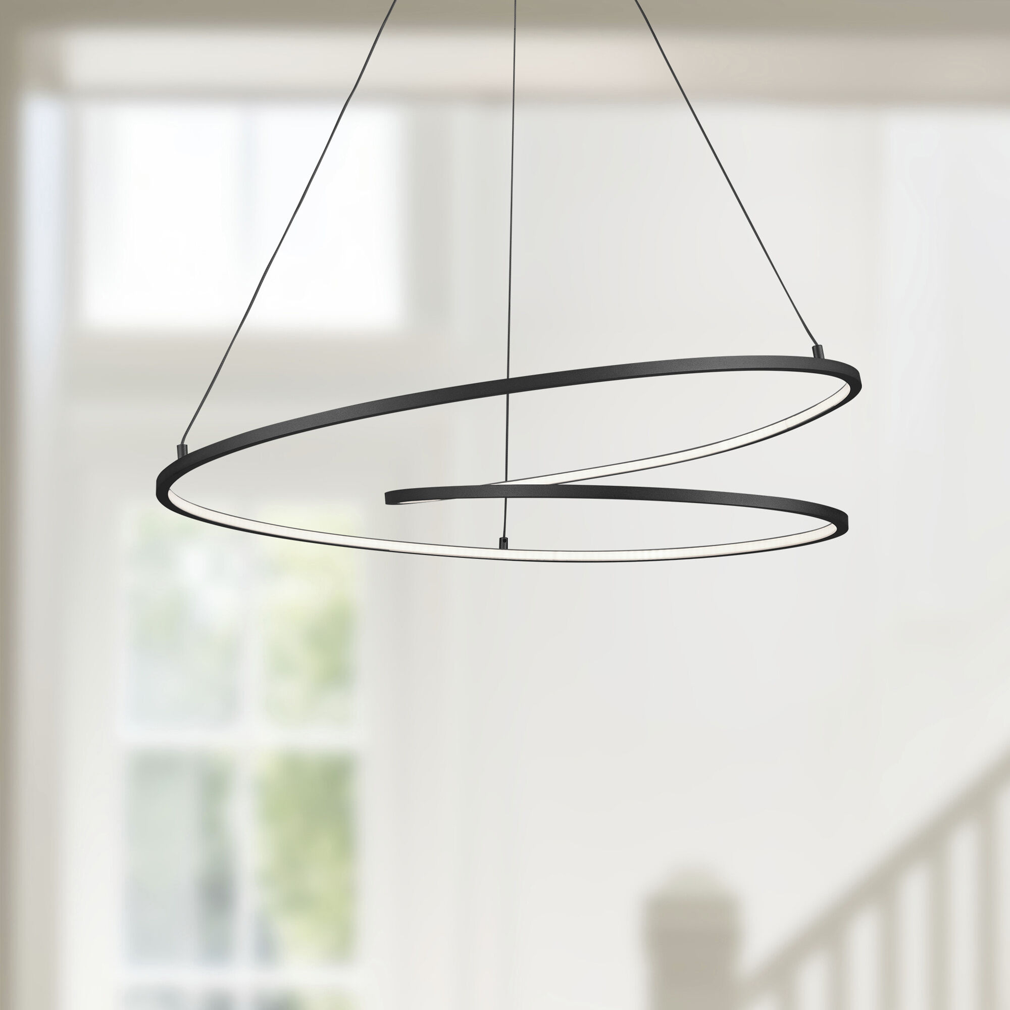 Twist Pendant Ceiling Light in Black