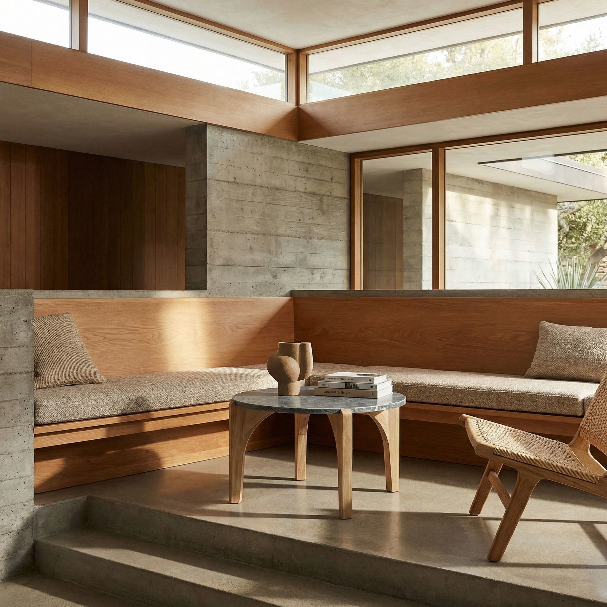 Confucius 33.5 X 33.5 inch Waxed Coffee Table