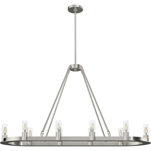 Saddlewood 10 Light 46 inch Brushed Nickel Linear Chandelier Ceiling Light