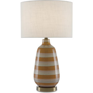 August 26 inch 150.00 watt Orange/Oyster White Table Lamp Portable Light