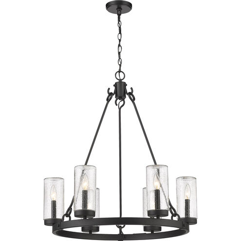 Marlow 6 Light 27.5 inch Matte Black Outdoor Chandelier