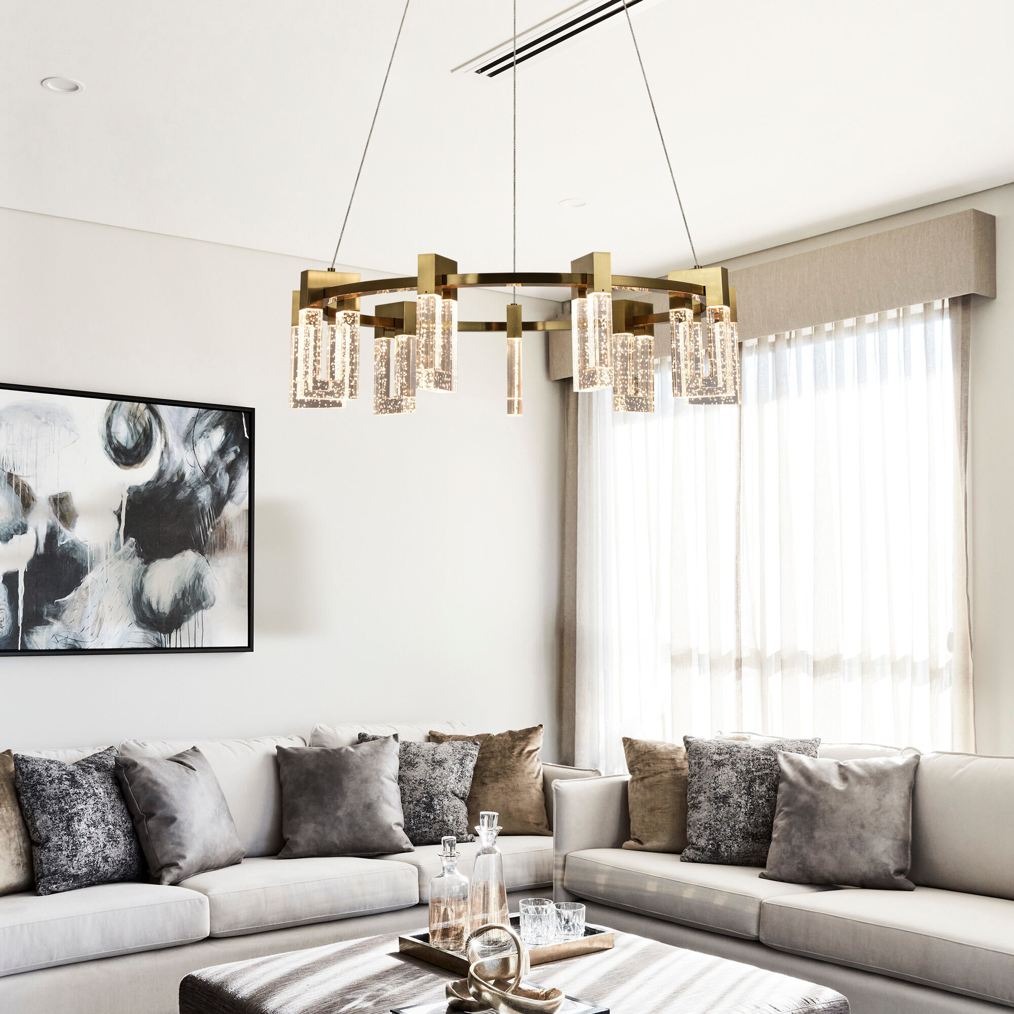 Artisan Collection/SORRENTO Series 27 inch Antique Brass Chandelier Ceiling Light