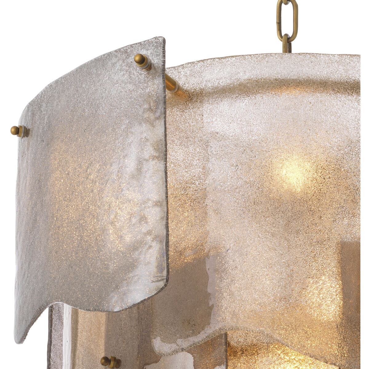 Asinara 7 Light 24.02 inch Antique Brass Chandelier Ceiling Light in Smoke Glass, Small