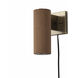 Tambo Wall Sconce Wall Light in Natural Ash and Weathered Brass