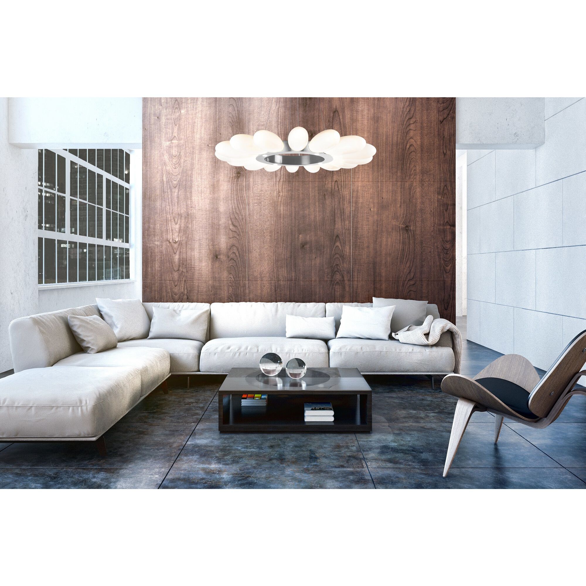 Fiori LED 18.3 inch Flat Bronze Chandelier Ceiling Light, Radial Ring