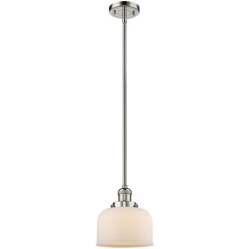Franklin Restoration Bell LED 8 inch Polished Nickel Mini Pendant Ceiling Light in Matte White, Franklin Restoration