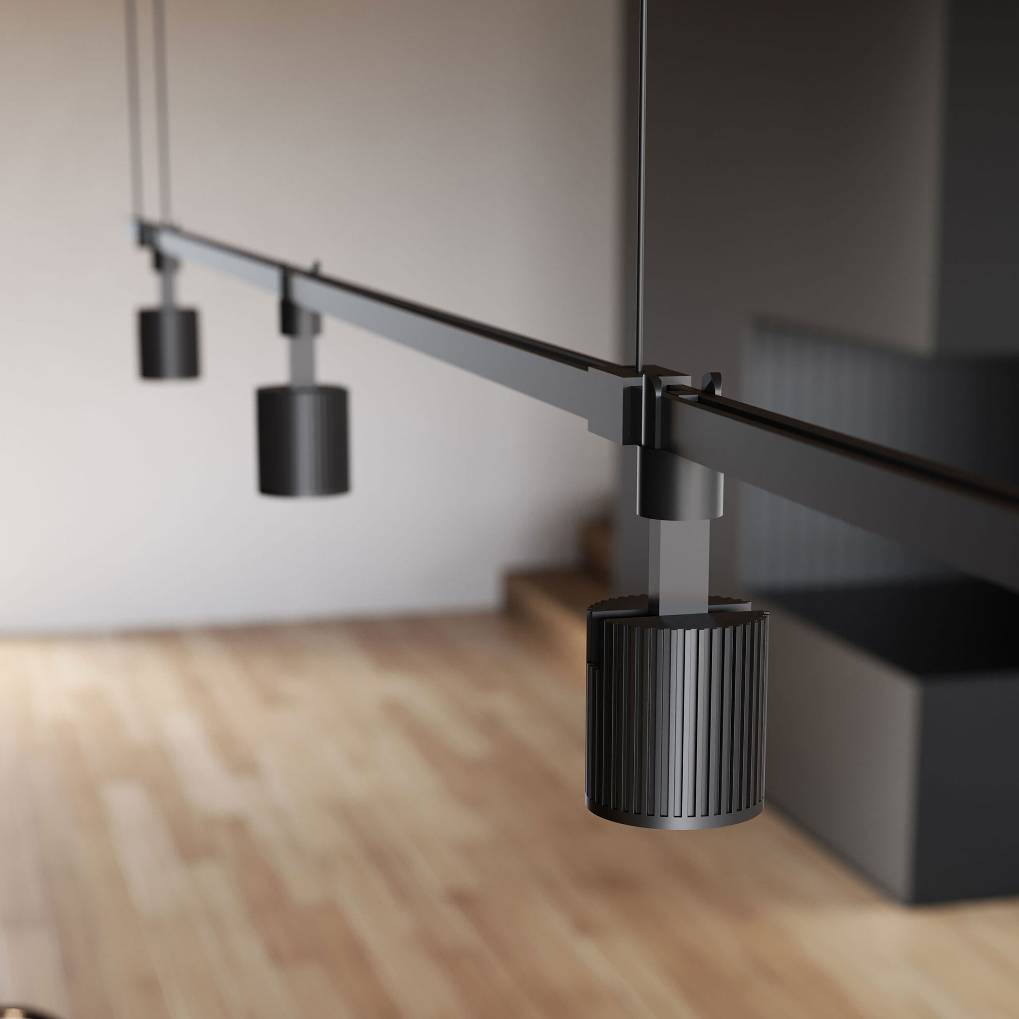 Suspenders LED 97 inch Satin Black Pendant Ceiling Light