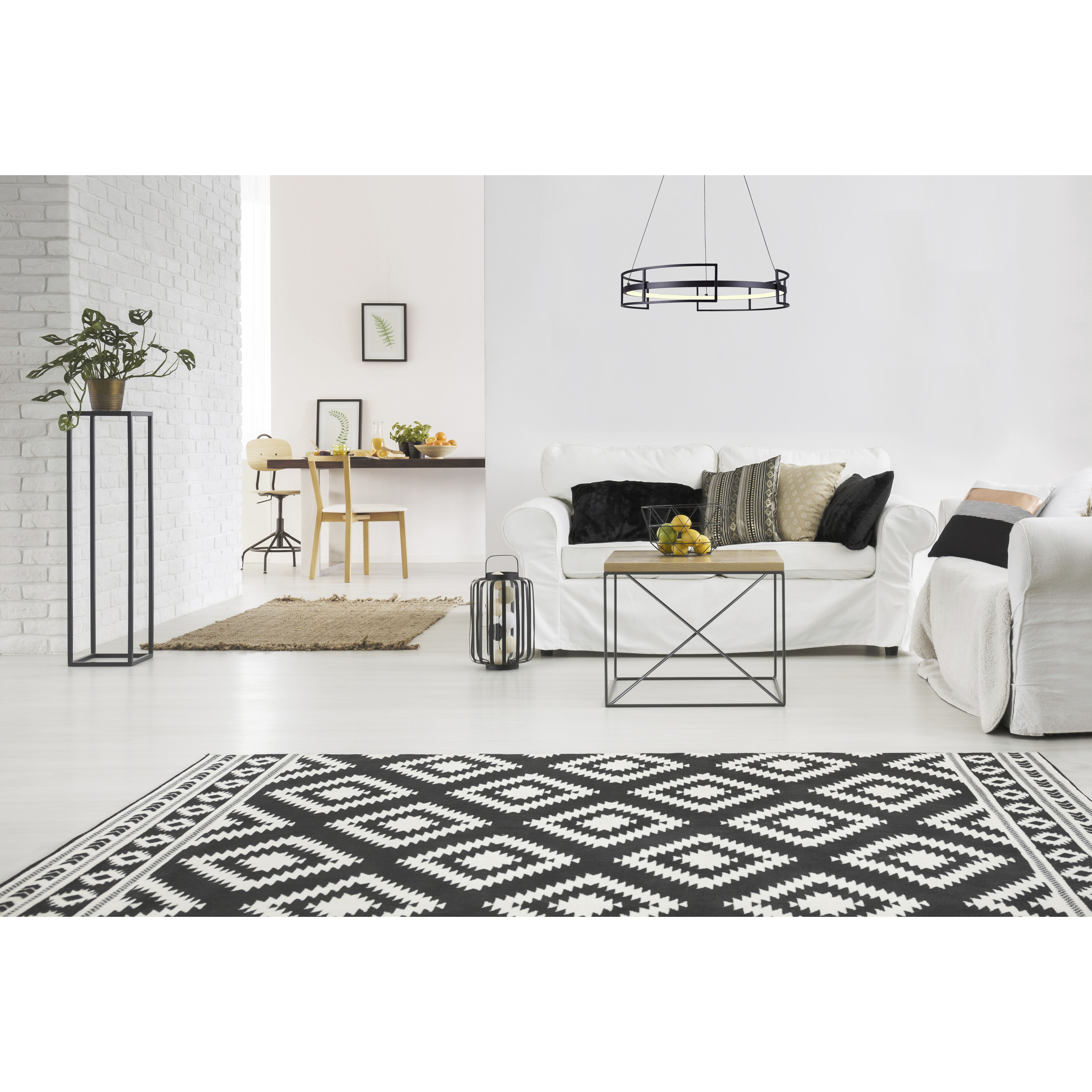 Amora LED 24 inch Black Chandelier Ceiling Light