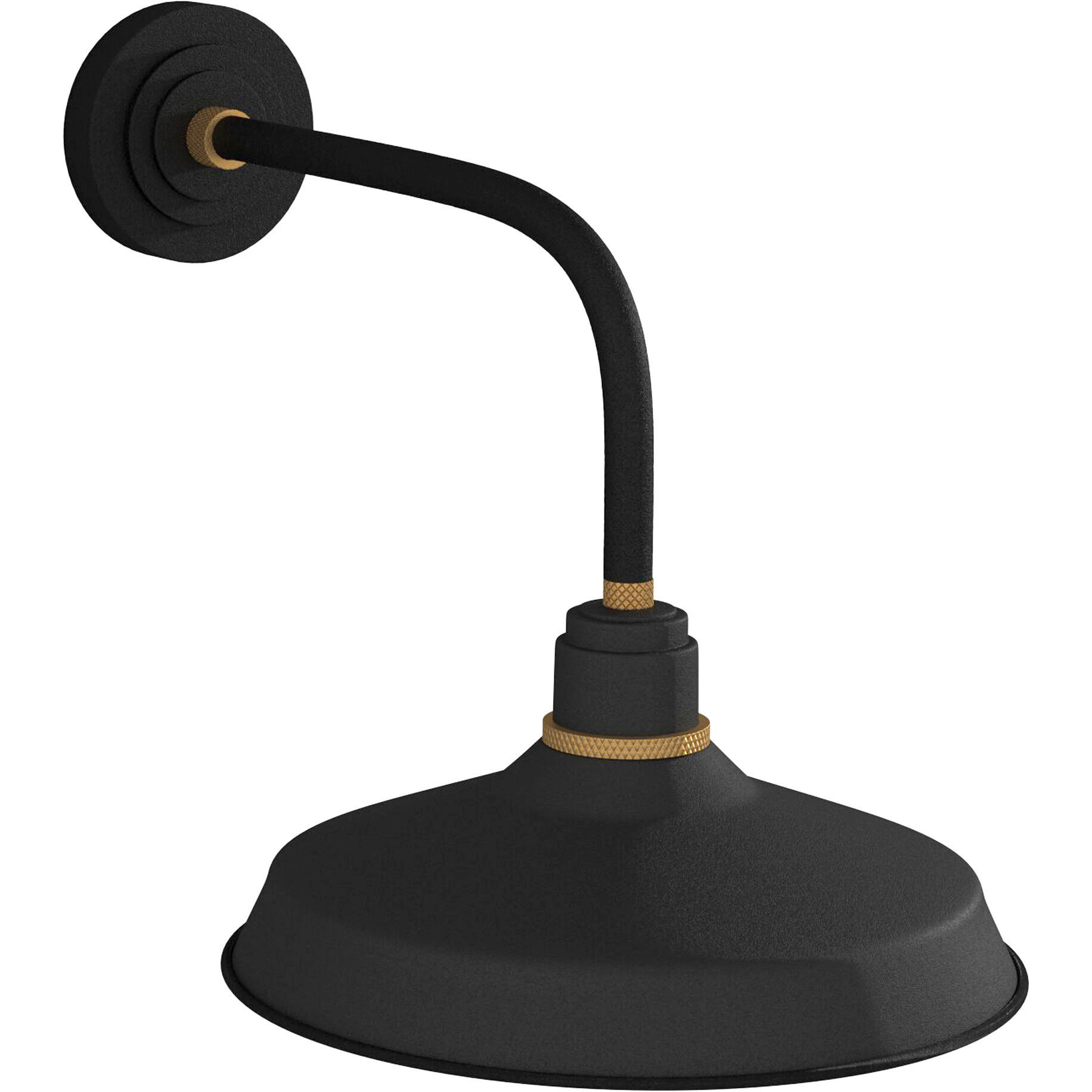 Foundry Classic Outdoor Barn Light in Textured Black, Straight Arm