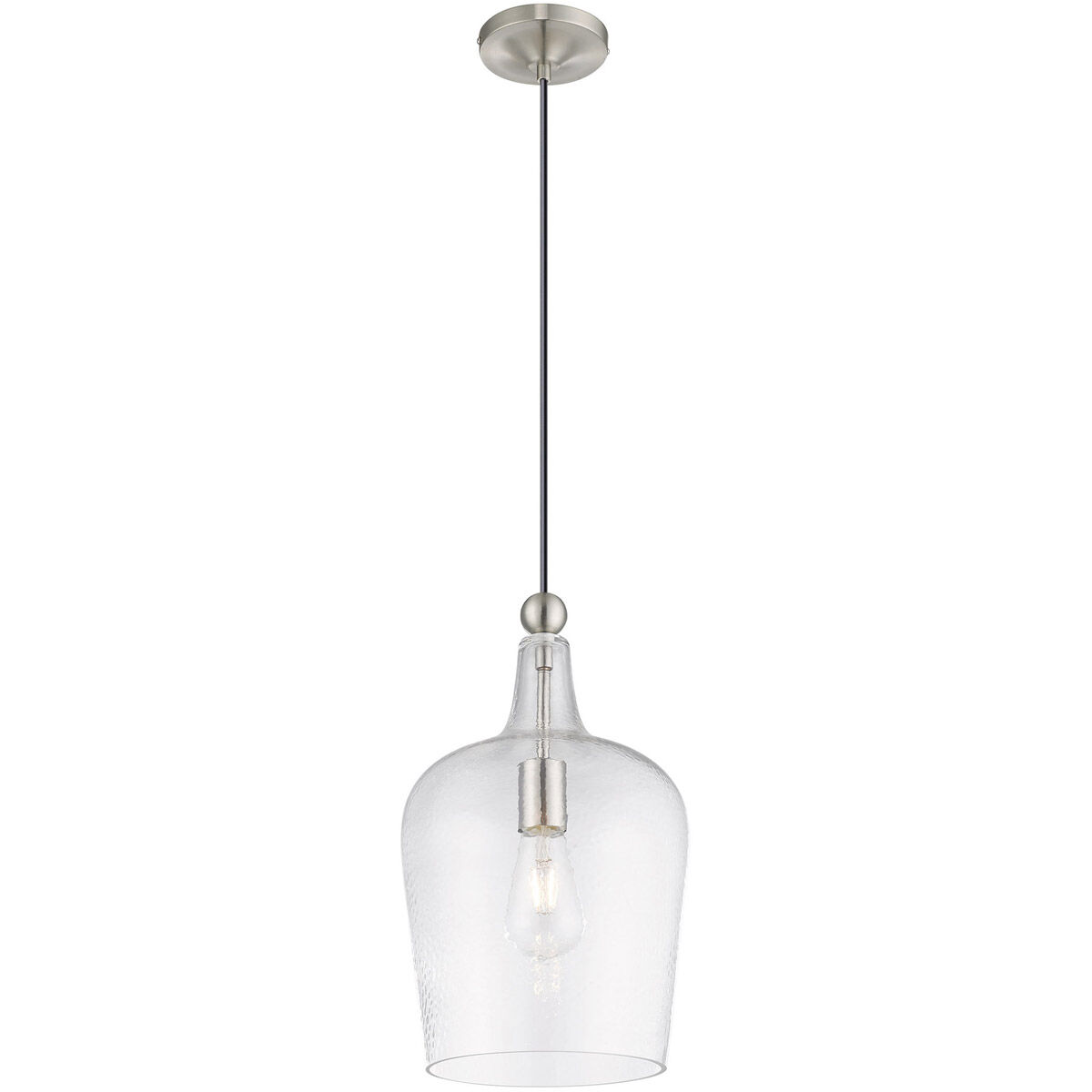 Art Glass 1 Light 9 inch Brushed Nickel Mini Pendant Ceiling Light