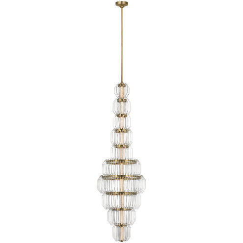 Waterford Killarney LED 19 inch Natural Brass Layered Entry Chandelier Ceiling Light