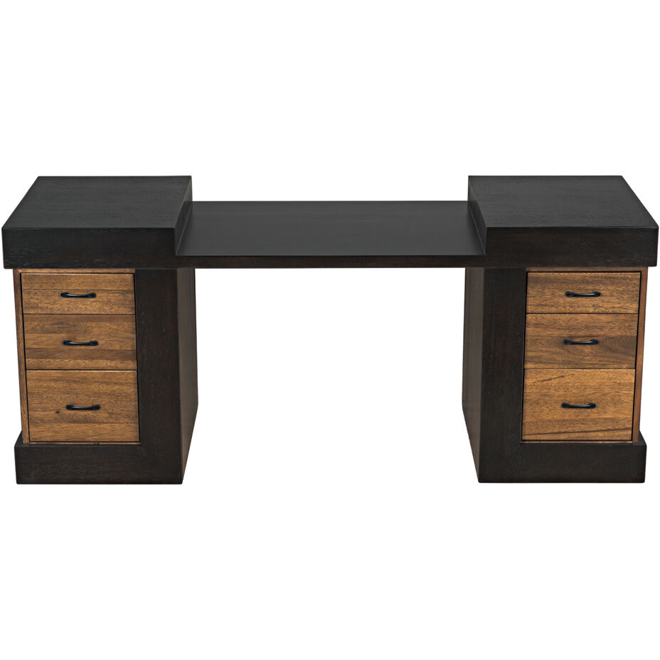 Bentley 76 X 29 inch Dark Walnut and Ebony Walnut Desk