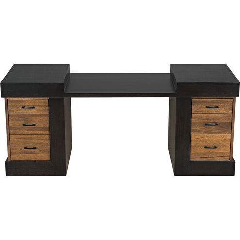 Bentley 76 X 29 inch Dark Walnut and Ebony Walnut Desk