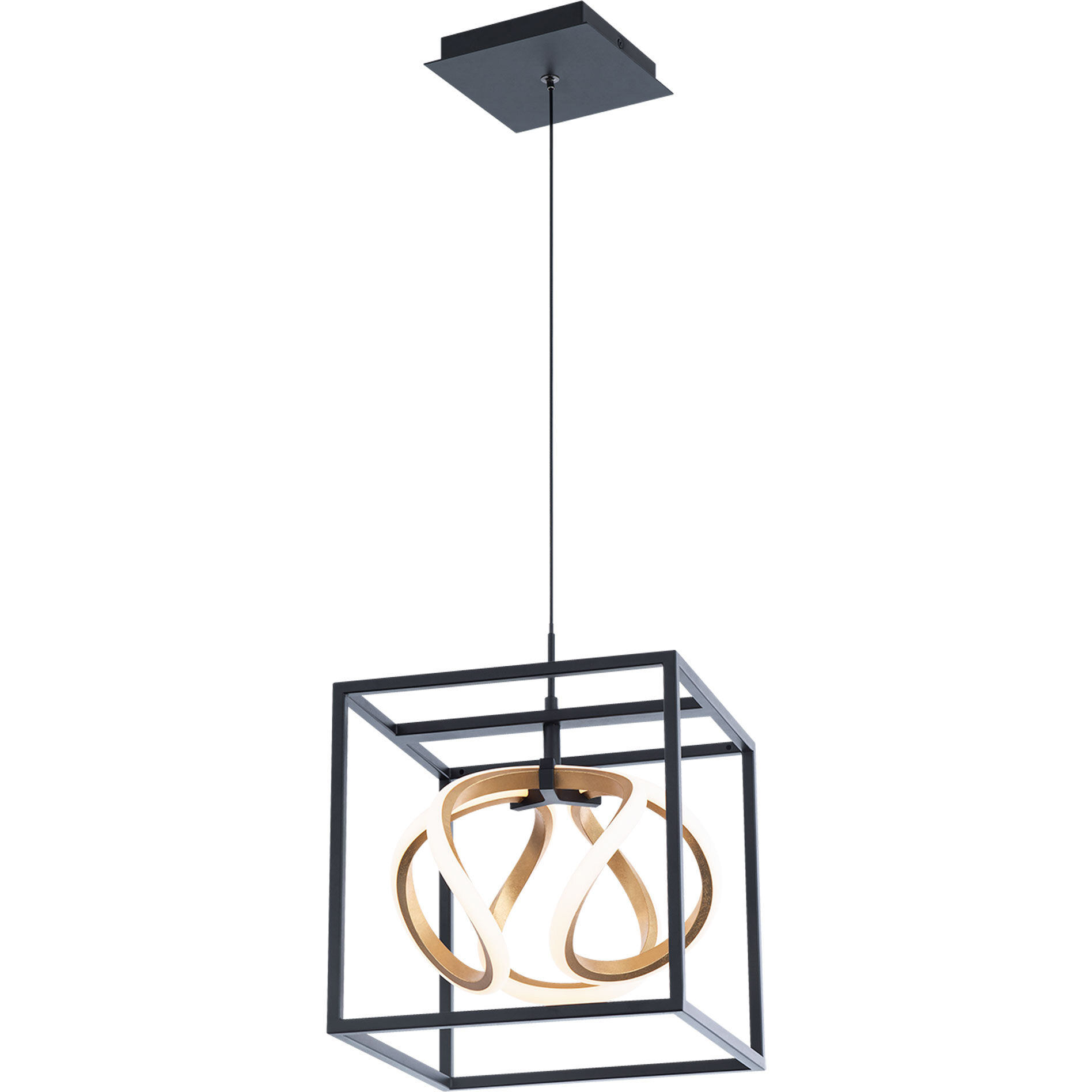 Sinclair LED 10 inch Black Gold Leaf Mini-Pendant Ceiling Light, dweLED