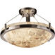 Alabaster Rocks 3 Light 21 inch Brushed Nickel Semi-Flush Bowl Ceiling Light in Incandescent