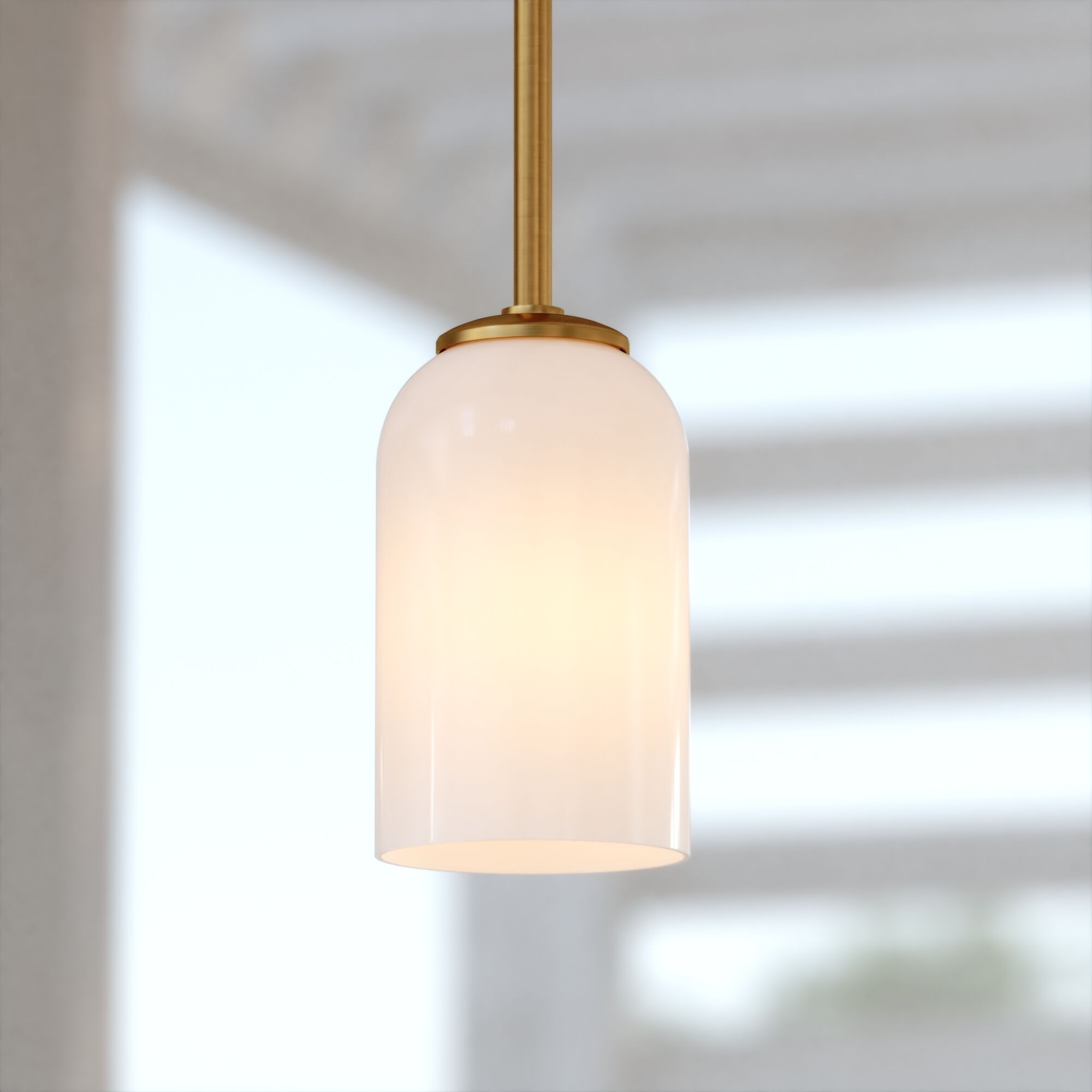 Shelby LED 5.25 inch Natural Brass Mini Pendant Ceiling Light