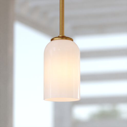 Shelby LED 5.25 inch Natural Brass Mini Pendant Ceiling Light