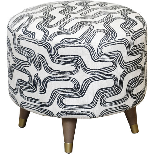 Saba 16 inch Grey/White/Walnut Ottoman