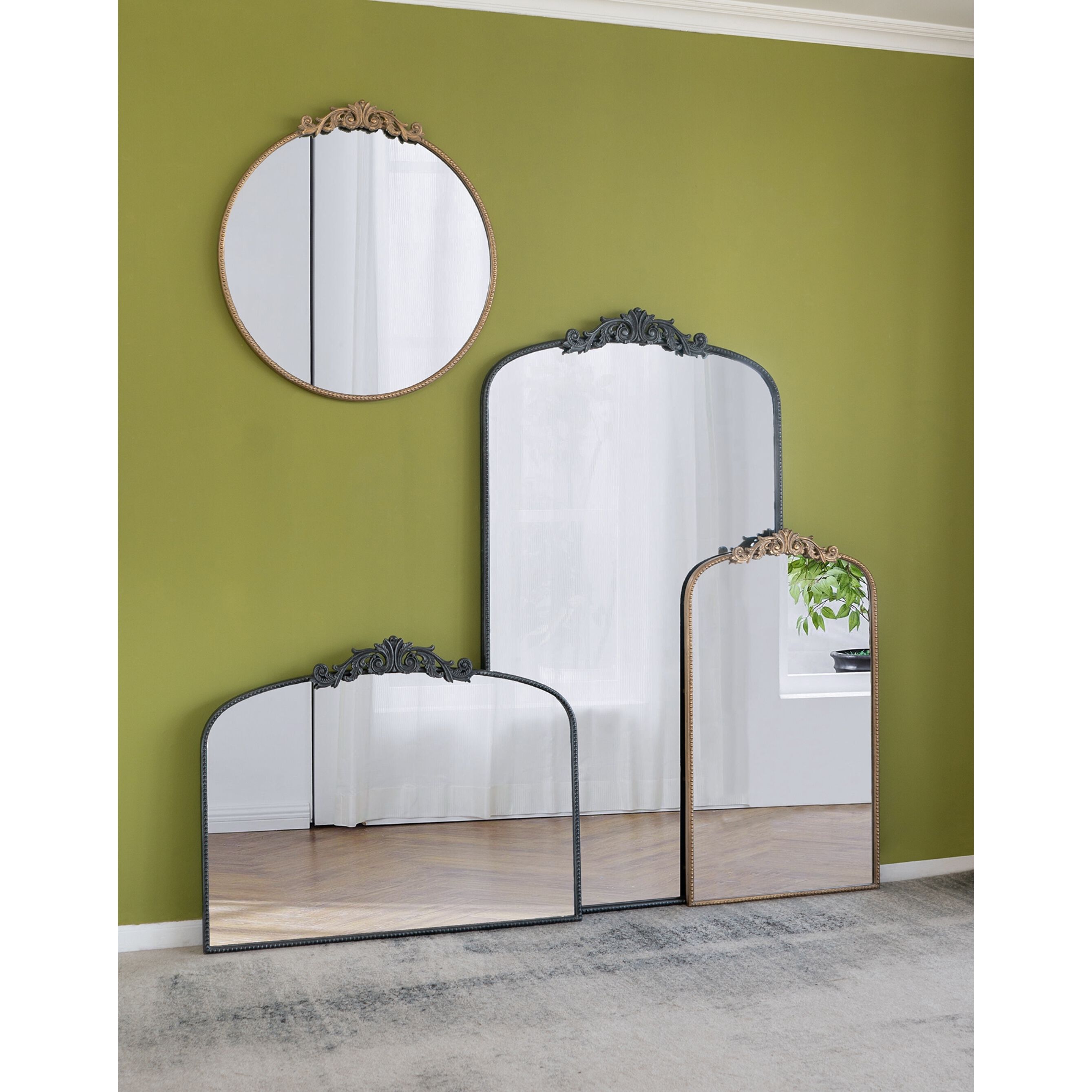 Baroque Inspired 66.2 X 36 inch Black Mirror