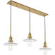 Waltz 3 Light 41 inch Brass Pendant Ceiling Light