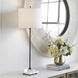 Ciara 33 inch 100.00 watt Satin Black with Crystal and White Marble Buffet Lamp Portable Light