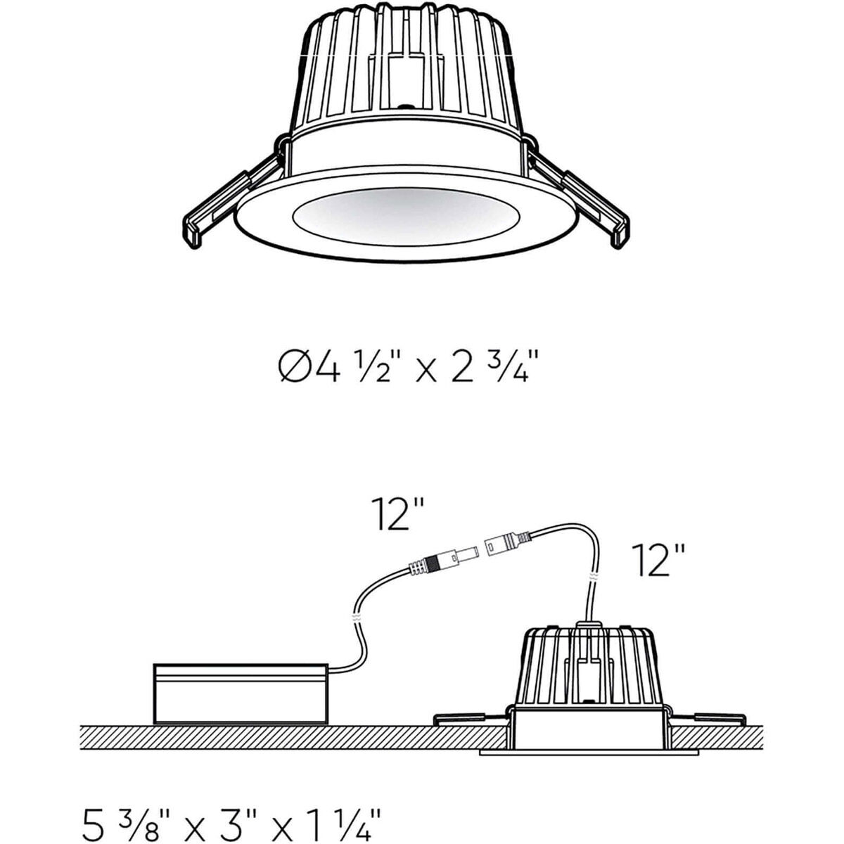 Smooth Baffle White Regressed Down Light in 3000K, Round