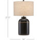 London 27.5 inch 150 watt Black and Gold Table Lamp Portable Light