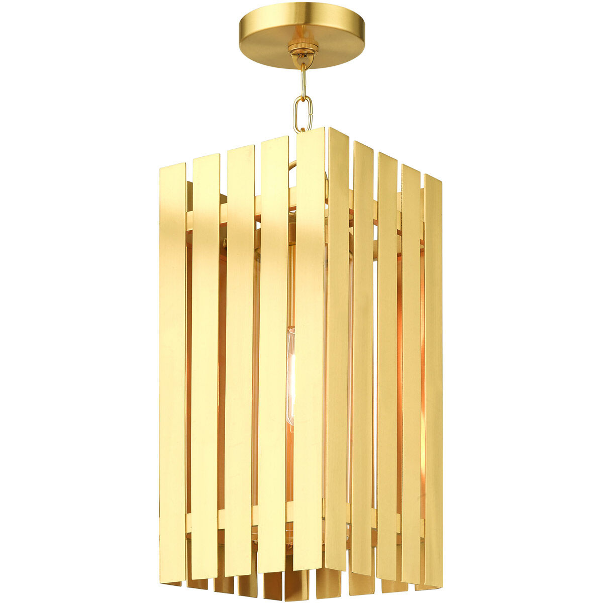 Greenwich 1 Light 8 inch Satin Brass Outdoor Pendant Lantern