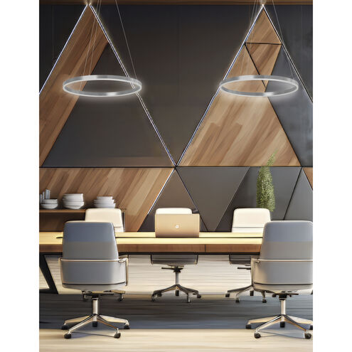 Circulo LED 24 inch Silver Chandelier Ceiling Light