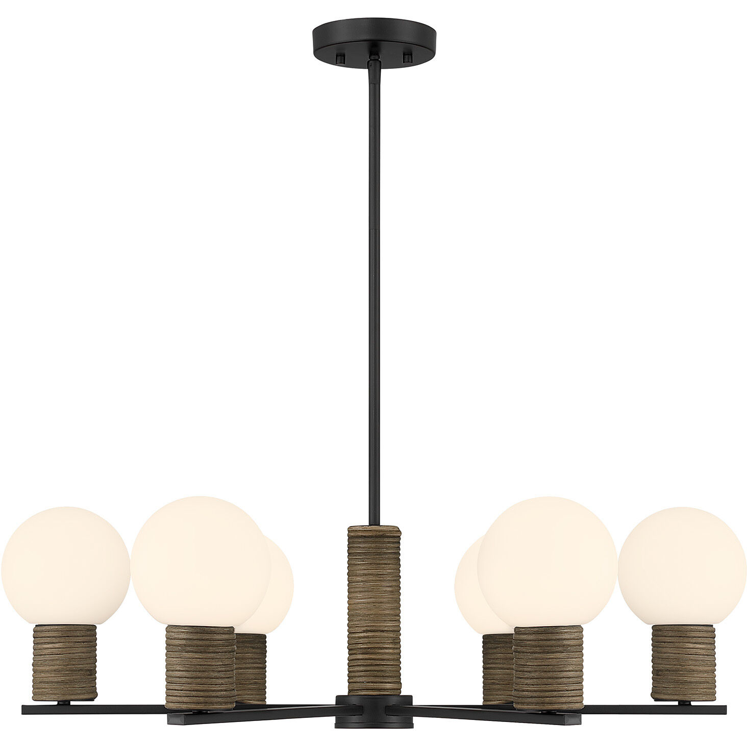 Jarrell 6 Light 30 inch Matte Black Chandelier Ceiling Light