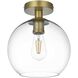 Baxter 1 Light 10 inch Satin Gold Flush Mount Ceiling Light