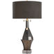 Marion 37 inch 60 watt Smoked Gray and Clear and Dark Charcoal Gray Table Lamp Portable Light