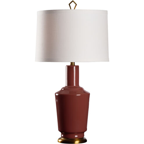 Emma 22 inch 100.00 watt Red and Gold Table Lamp Portable Light