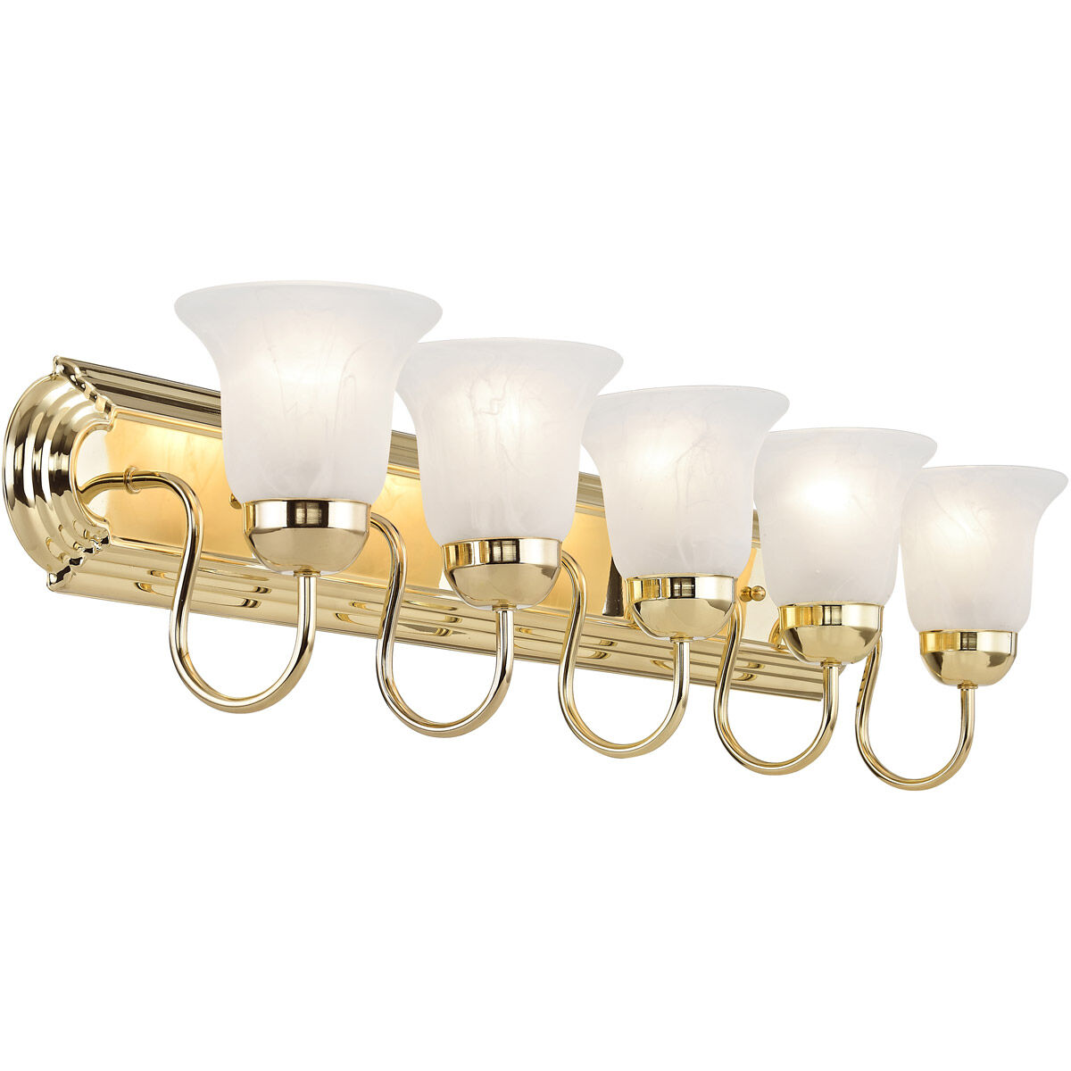 Riviera 5 Light 36 inch Polished Brass Bath Vanity Wall Light