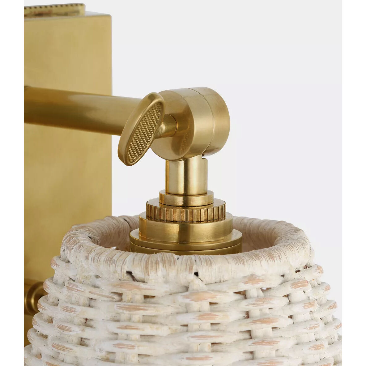 Marie Flanigan Wimberley LED 6 inch Soft Brass Bedside Wall Light in White Wicker