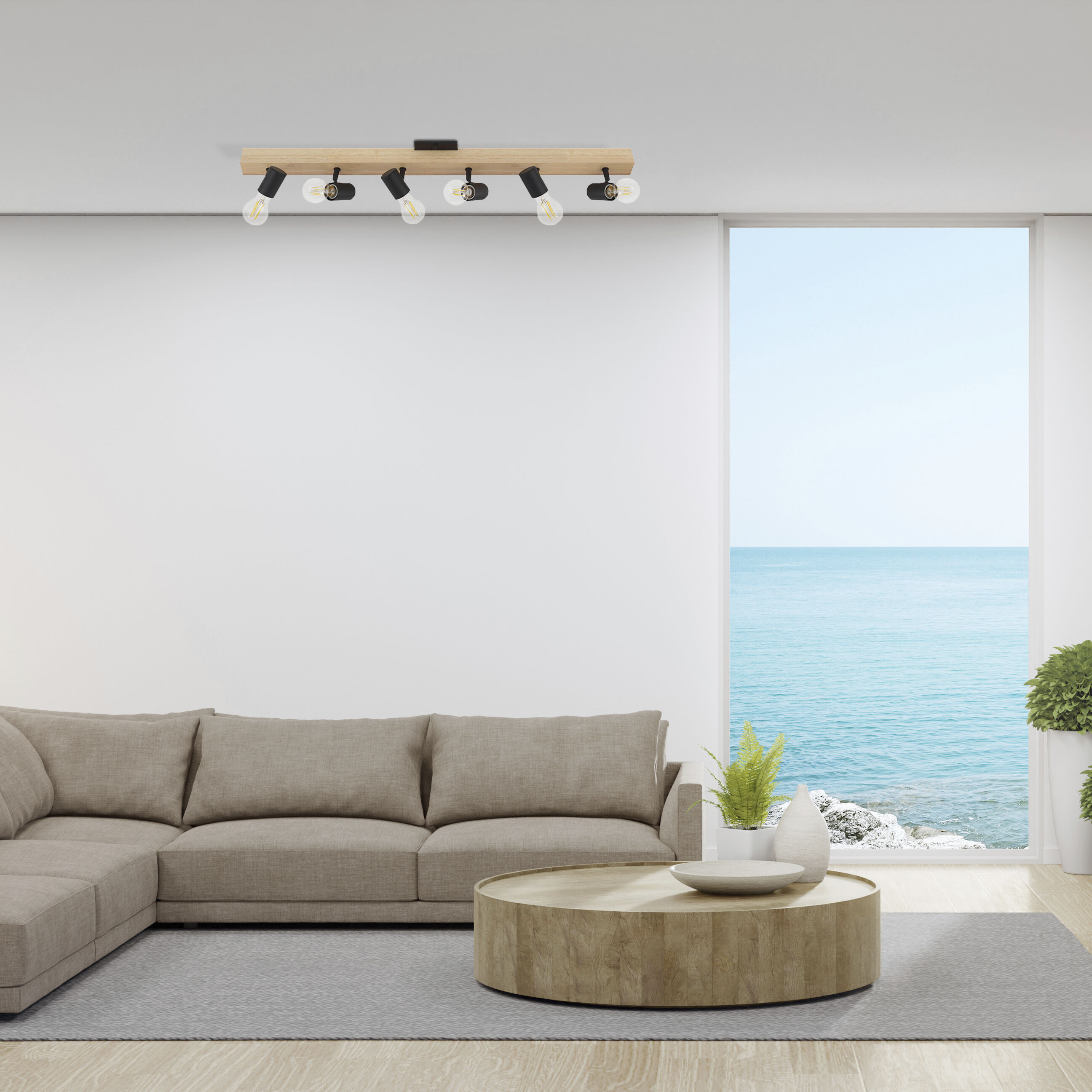 Kingswood 6 Light 120 Brown and Black Track Light Ceiling Light