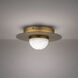 Landed 1 Light 12 inch Aged Brass Flush Mount Ceiling Light