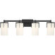 Froselle 4 Light 30.5 inch Matte Black Bathroom Vanity Light Wall Light