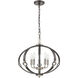 Armstrong Grove 5 Light 20 inch Charcoal with Satin Nickel Chandelier Ceiling Light