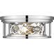 Clarion 3 Light 16 inch Polished Nickel Flush Mount Ceiling Light