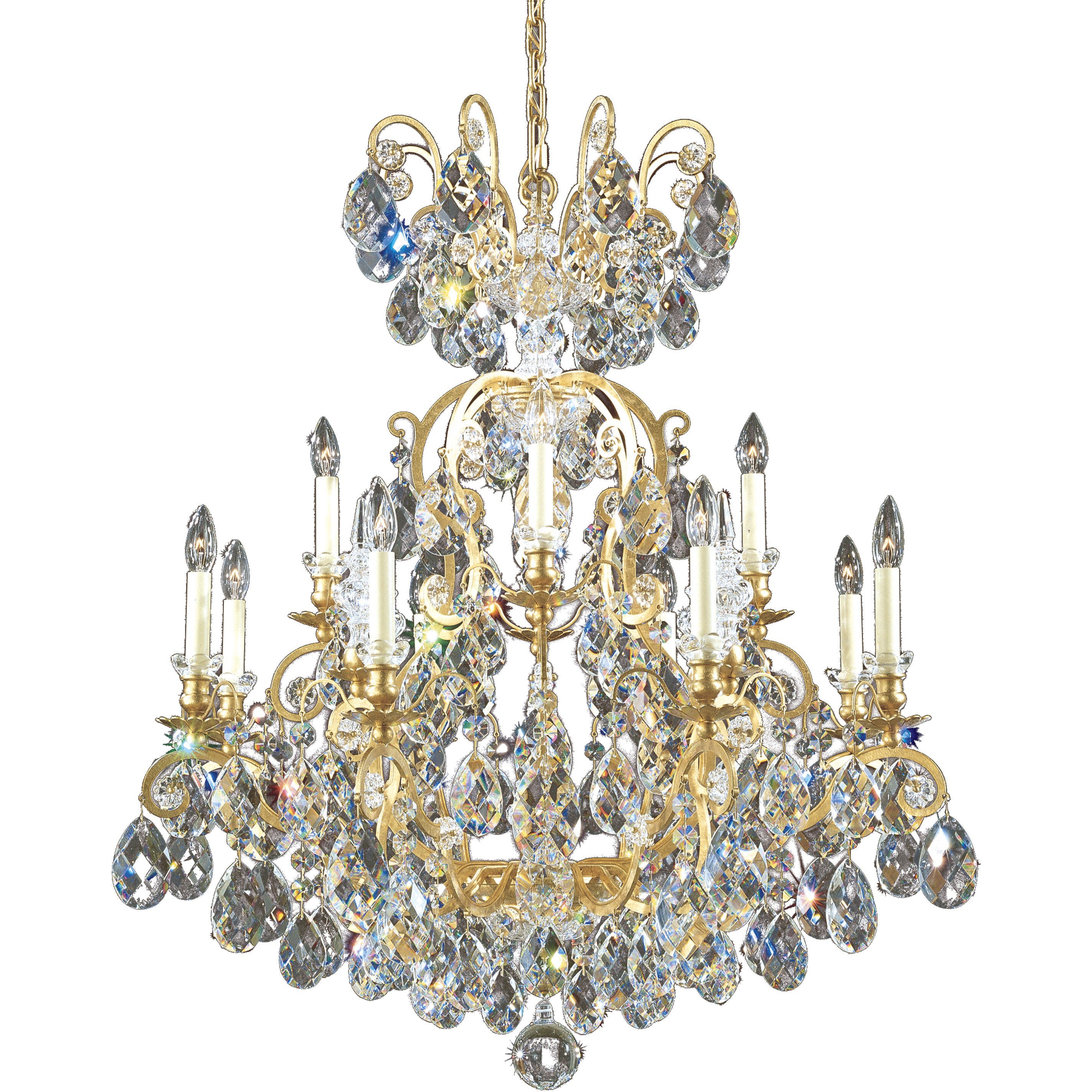 Renaissance 13 Light 32 inch Heirloom Gold Chandelier Ceiling Light in Swarovski