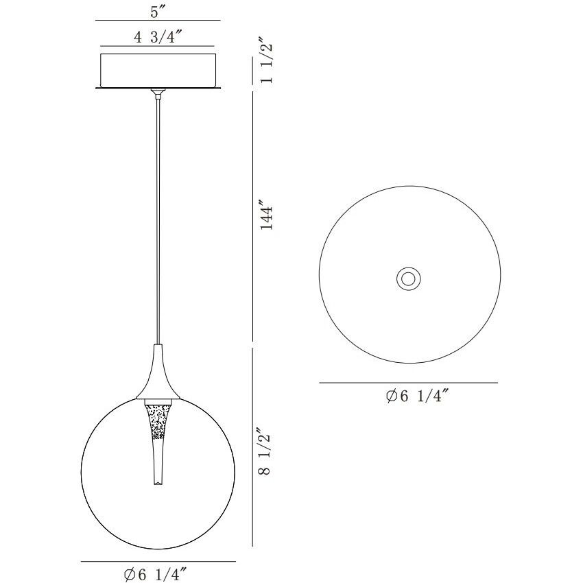 Iissa LED 6.25 inch Gold Pendant Ceiling Light in Amber
