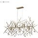 Massive Impact 5 Light 49 inch Antique Gold with Natural Linear Chandelier Ceiling Light