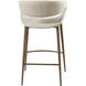 Joshua 35.4 inch Walnut and Taupe Counter Stool